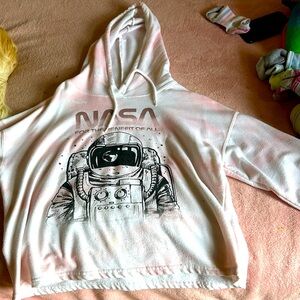 NASA:pink and white tie die, never wore, already washed.